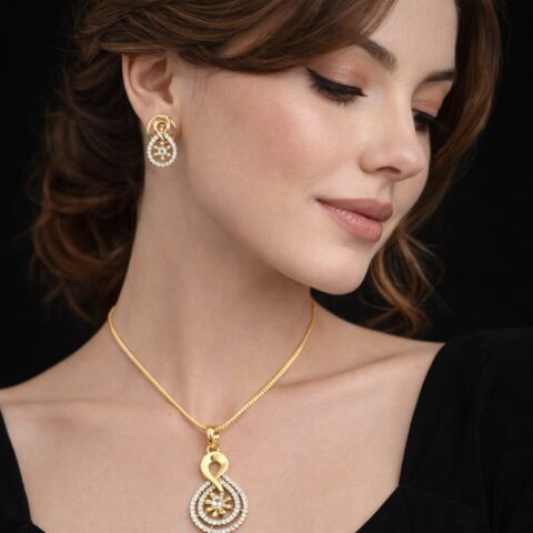 Elara Golden Grace Pendant set