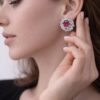Crystal Bloom Stone Stud Earrings