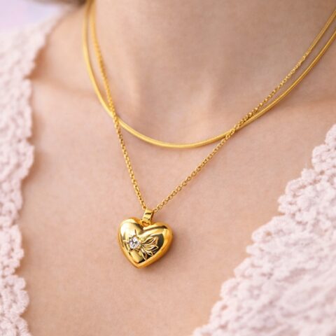 Golden Heart Pendant Chain