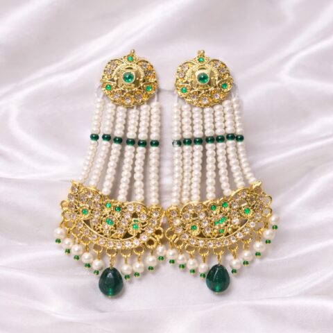 Emerald Pearl Cascade Heritage Earrings