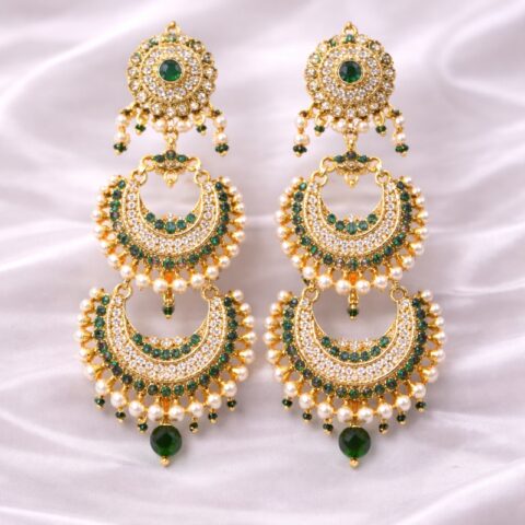 Noor-E-Green Pearl Earrings