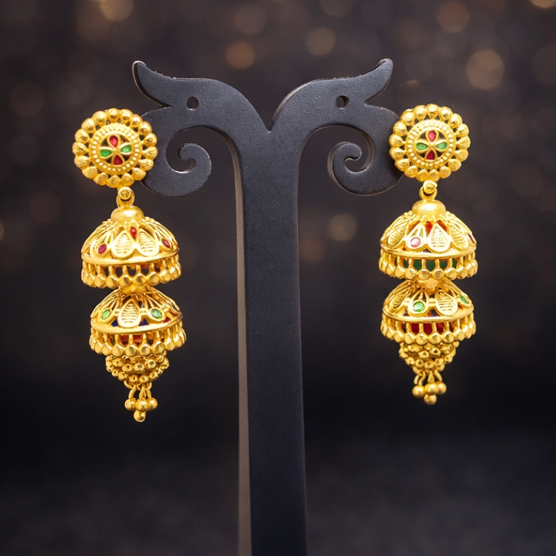Classic Jhumka Drop Earrings - Image 2
