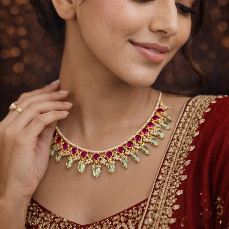 Blush Drop Necklace Set