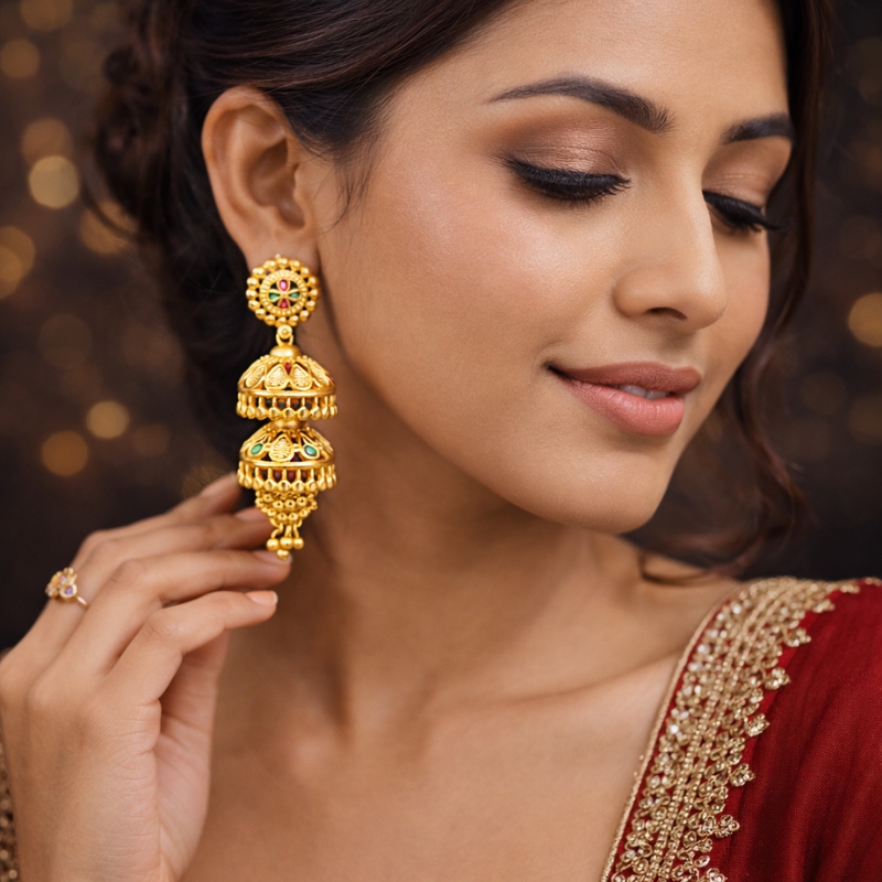 Classic Jhumka Drop Earrings