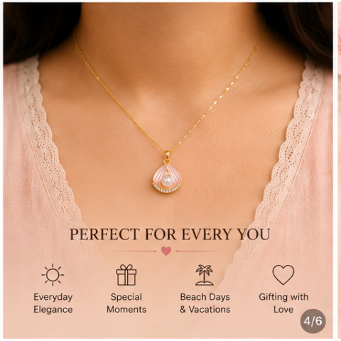 Minimalist Shell Pearl Necklace